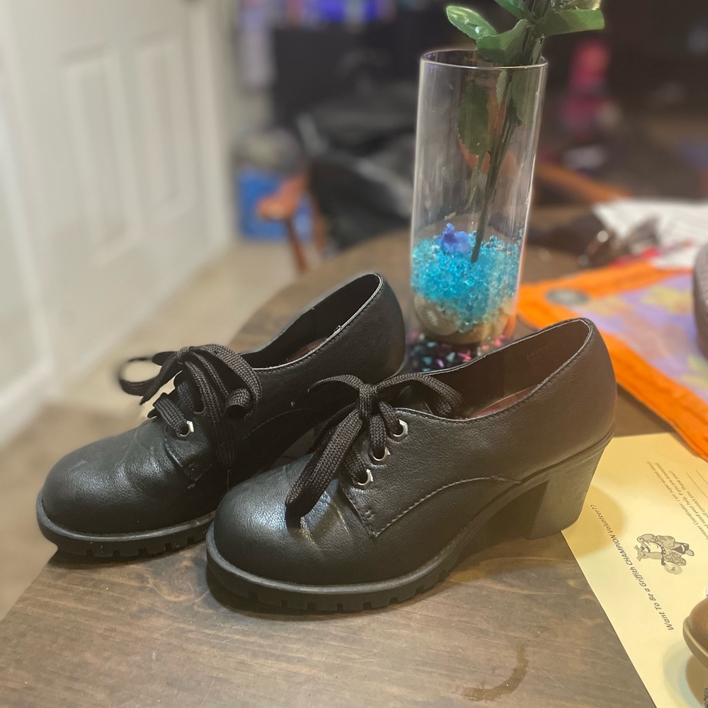 Black lace boots